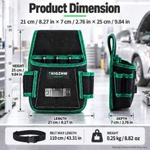 TKIGZNW A023 1Pc Portable Hip‑Worn Multi‑Slot Repair Storage Pouch,With Adjustable Work Belt For On‑Site Decoration & Auto Repair Work - Black - View 11