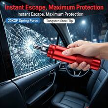 Alat Pemecah Kaca Mobil 2-in-1 dengan Pemecah Kaca dan Pemotong Sabuk Pengaman - Alat Evakuasi Darurat, Konstruksi ABS dan Paduan Logam, Desain Portabel 3,64 Inci, Termasuk Braket Pemasangan yang Praktis, Alat Kendaraan, Tampilan Logam yang Bergaya - A - View 9