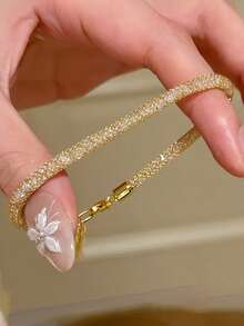 1pc Mesh Twisted Bracelet Vintage Premium Luxury Minimalist Fashion Personalized Hand Accessory - Bracelet - View 8