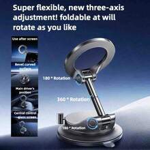 Car Phone Holder, 1-Second Press Metal Telescopic Pole Maximum Vacuum Magnetic Suction Cup Phone Mount, Rotatable & Foldable, Reusable, Suitable For Multiple Materials - One Size - View 1