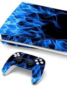 Bộ 6 miếng dán cho máy chơi game P5 phiên bản ổ đĩa quang, họa tiết ngọn lửa xanh băng, chống bụi và chống mài mòn, bán chạy xuyên biên giới - Xem 8