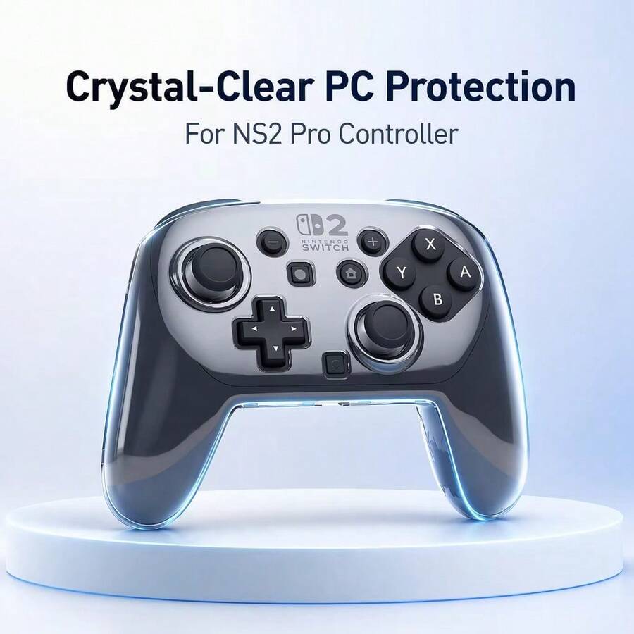 AOLION For Switch2 Pro Game Controller Crystal Protective Case NS2 PRO Game Controller Transparent Full-Cover Protective Case - View 1