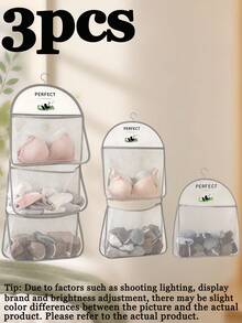 2pcs/3pcs Panda Hanging Storage Bags, Underwear & Socks Storage Bags With Hooks, Vertical Storage, Ultimate Space Utilization, Hanging Design With Built-In Hooks, Easily Hang On Closet Rod, Behind Door Or Bedside, Fully Utilize Neglected Vertical Space, No Occupancy Of Precious Tabletop And Floor Area, Space-Saving Solution For Small Spaces, Suitable For Student Dorms/Shared Living Spaces With Limited Space, Perfectly Utilize Vertical Space Behind Door And Bedside, Solve Storage Problems For Small Items - Multicolor - View 11