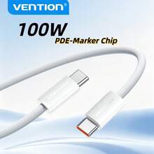 Cáp VENTION 100W PD 5A USB 3.0 Type-C đực sang đực, đầu nối ABS màu trắng, cáp sạc nhanh và đồng bộ dữ liệu cho laptop, điện thoại, máy tính bảng - Xem 1