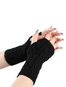 1 Pair Thickened Warm Gloves, Solid Color Multi-Functional Cold-Proof Gloves, Suitable For Outdoor Running, Winter Warmth, Unisex, Birthday Christmas Gift - Mittens - View 7