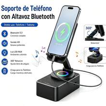 Portable Bluetooth Speaker With Phone Stand And Charging - Black - View 3