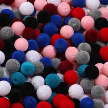 100pcs/Pack 8mm Flocked Resin Straight Hole Beads DIY Handmade Phone Chain Necklace Bracelet Autumn/Winter - Flocked Resin Beads - View 2
