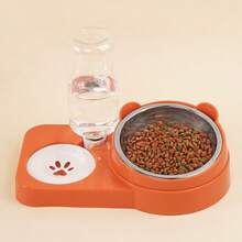 Automatic Refill Pet Water And Food Bowl Set, Stainless Steel Feeding Bowl With 500ml Water Bottle, Suitable For Cats And Small Dogs, 2-In-1 Pet Feeding And Watering Station - 2-in-1 - View 14