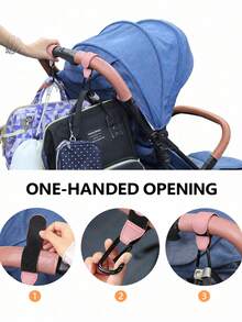2pcs Stroller Hooks, Backpack Storage Bag Hooks, Car, Universal Stroller Hooks - Pink - View 4