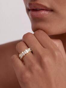 1pc Half-Circle Rectangular Eye-Shaped Ring, Elegant Party/Anniversary Women's Gift Jewelry - Horse Eye - View 4
