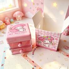 Hasbro Mixed 4‑Style SANRIO Kawaii Character Small Drawer Organizer Plastic Desktop Storage Case For Collecting Enthusiasts Tabletop Decor Accessory Pattern Container For Bedroom Workspace Casual Gift Occasions - Multicolor - View 5