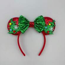 Hasbro 1pc Red Christmas Themed Sequin Headband, Holiday Party Headpiece, Perfect For School Party, Costume Party, Role Play, Halloween, Halloween Promotion, Theme Park Visit, Cosplay Holiday Party Hair Accessory, Fun Photo Prop, Amusement Park Accessory, Easter, Comes With Cute Bow Cartoon Hair Clip, Suitable For Travel, Masquerade Party, Role Play - Style a - View 9