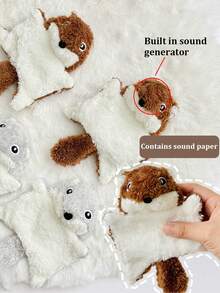 1PC Cute Plush Flying Squirrel Cat Toy, Soft Realistic Small Animal Cat Teaser Toy, Cat Interactive Toy, Indoor Cat Hunting And Boredom Relief Toy - Grey - View 2