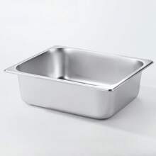 2/4pcs Stainless Steel Rectangular Food Pan With Lid, Buffet Serving Tray, Fast Food Cart Dish, Square Container - View 6