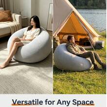 1pc Portable Inflatable Lazy Sofa, Waterproof Outdoor Air Bean Bag Chair, Lightweight Blow Up Lounger For Camping, Beach, Backyard & Indoor Rest - Multicolor - View 7
