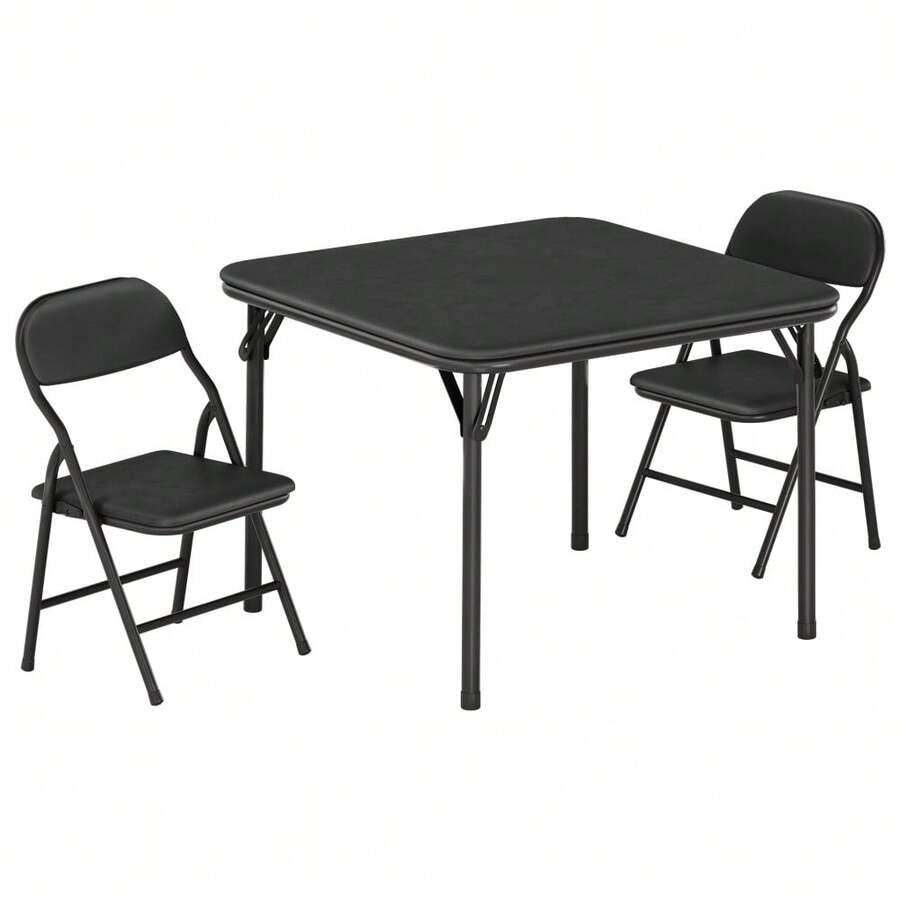 GOCAPTAIN Boys Girls Folding Table And Chairs Set, Activity Table And Chairs Set For Dining Room,Daycare,Classrooms - Black/1+2set - View 1