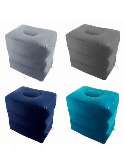1pc Inflatable Footrest/Footstool - Ergonomic Leg Support, Suitable For Airplane, Train, Car And Office, Made Of Soft Flocked PVC Fabric And Non-Woven Fabric - Perfect For Napping And Relaxation. PVC Material, Children's Flight Sleep Foot Pillow, Airplane, Car, Bus Rest Pillow, Inflatable Travel Footrest/Foot Pad.