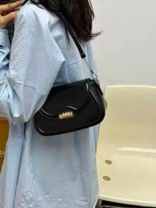 2025新款日系蝴蝶結單肩斜跨包 動漫通勤日常透明包 女款 - 黑色 - 查看 4