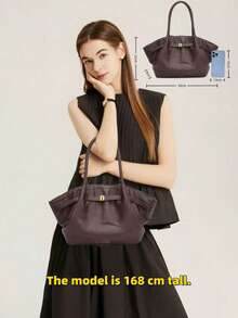 JW Medium Women's Fashion Shoulder Bag, Crossbody Handbag, Multi-Functional Special Edition, Elegant & Durable Large Capacity Dumpling/Clam Shell Tote Bag - Brown - View 4