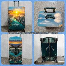 1PC / Flat Print Design / Luggage Protective Cover (Only Luggage Protective Cover, Not Including Luggage) / Suitable For 20 To 28 Inch Luggage / Made Of Thickened Fabric / Essential Accessory For Your Travel And Checked Luggage. - Multicolor - View 8