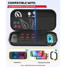 Switch 2 Storage Bag, Hard Shell Travel Carrying Case For Switch2/Switch OLED/Switch/Switch Lite, With Multiple Storage Pockets, Can Store Console Accessories And Games, Lightweight And Compact, Includes 10 Game Card Slots - View 6
