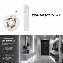 Motion Sensor LED Strip Lights, Warm White / Cool White Optional, Self-Adhesive Cuttable, USB & AAA Battery Powered(Batteries Not Included), Under Cabinet Closet Bedside Night Light - 2835 CT - View 15