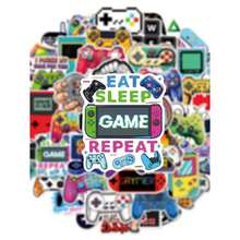 50pcs Colorful Retro Game Stickers, Pixel Art Game Controller Decals, Cool Decorative Stickers For Luggage, Skateboard, Laptop, Phone, Backpack, Craft Hobbies - Multicolor - View 3