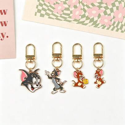 Warner Bros Tom And Jerry Enamel Keychain, Cute Cartoon Cat Mouse Metal Pendant, Gold Carabiner Clip Design, Backpack Charm, Animation Fans Collectible Accessory. Anime Characters, Scrapbook Supplies, Halloween, Christmas, Party Small Gifts, Christmas Advent Calendar, Christmas Gifts, Christmas Stocking Fillers, Party Gift Bag Fillers, Christmas Stocking Gifts
