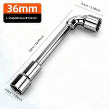 DAIEN Chrome Vanadium Steel Thickened L-Shaped Perforated Socket Wrench, Mirror Plated Dual-Head Straight And Bent Integrated, Long Bolt Unlimited Rod Length Automotive Repair Machine Maintenance Equipment Installation Special Wrench - 1 Pc - View 25
