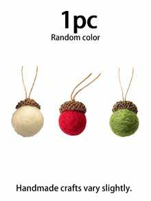 1 Set Christmas Felt Acorn Decorations, Felt Ball Pine Cone Pendants, Can Be Hung On Christmas Tree, Wreath, Wall And Window, Suitable For Christmas Party, Winter Holiday, Family Gathering And DIY Craft Projects - A - View 15