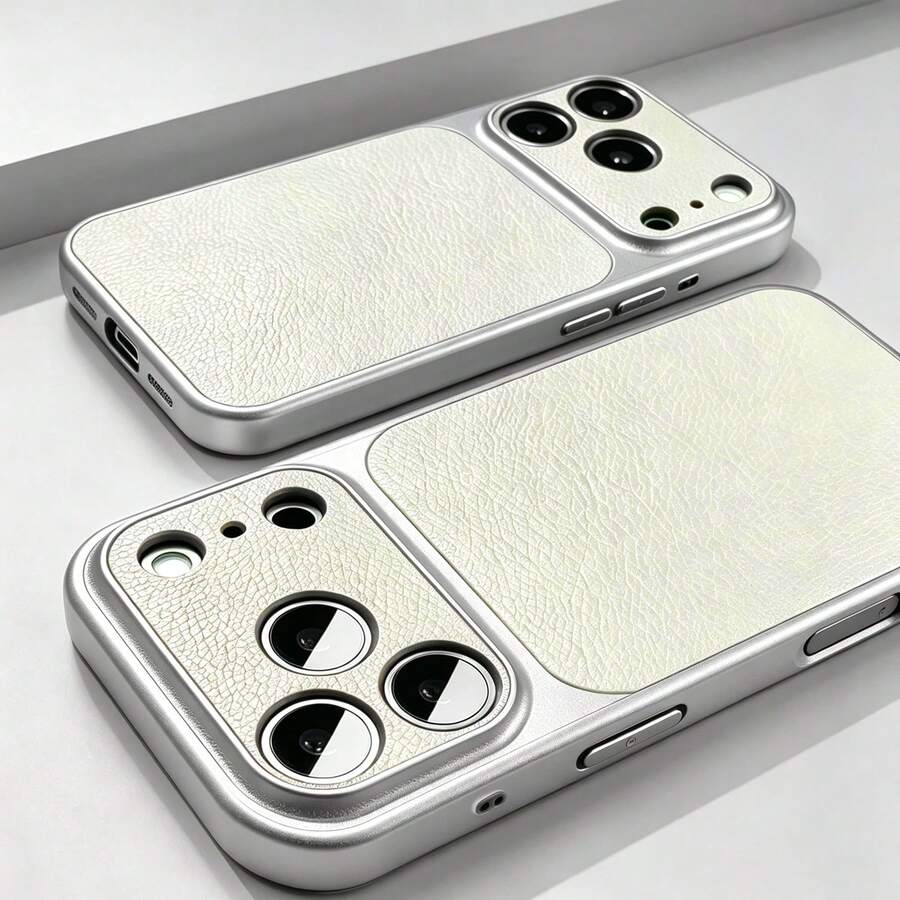 奢華 PU 皮革荔枝紋理啞光手機殼,適用於 iPhone 18 Pro Max 18 Pro,防指紋硬殼,適用於 17 Pro Max 16 Pro Max 15 14 Plus 13 Pro Max 12 11 16e 17e,18 & 17 系列大視窗蓋 - 白色 - 查看 1