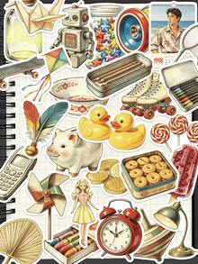 50 buah Stiker Barang Kecil Masa Kecil untuk Casing Ponsel, Kulkas, Perencana, Buku Harian, Album Foto, Koper, Jendela, Gitar, Helm, Skateboard, Laptop - MultiWarna - View 3
