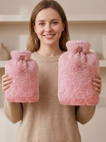 Autumn/Winter Warm Hand Warmer Bag, 2000ML/1000ML Size, Pink/Grey Optional - Multicolor - View 3