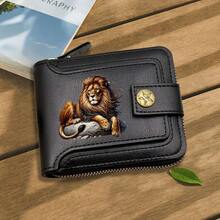 [Lion Pattern Wallet] Lion Pattern Wallet - Dual Use For Business And Leisure, Featuring A Multi Card Large Capacity Design That Can Store Cash, Credi - Multicolor - View 13