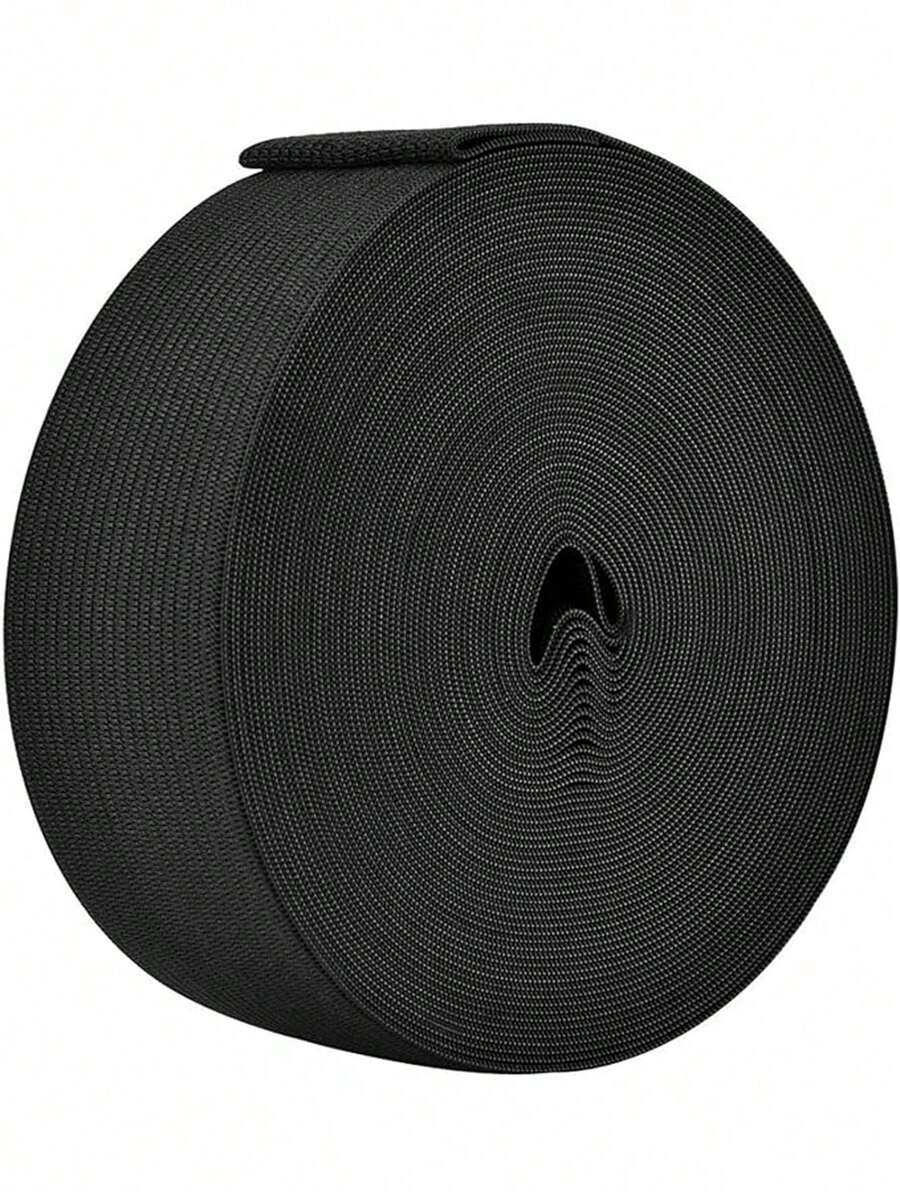 Black Elastic Roll Elastic Sewing Tape, Suitable For Wigs, Belts, Underwear, Shoes, Bed Sheets, Clothing, Handicrafts, DIY Projects - 1PC - View 1