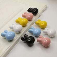 1pc Kids Cute Rabbit Shaped Ceramic Cabinet Handle, Cartoon Drawer Pull ...