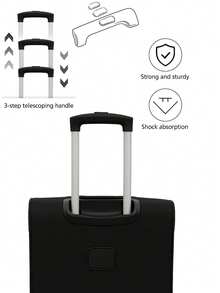 20/24/28 Suitcase, Hardshell/Softshell, Impact-Resistant, Expandable Section For Extra Capacity, Trolley Case, Storage Case, Carry-On, Checked Luggage - Black - View 4