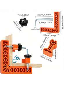 7pcs 90 Degree Precision Right Angle Clamps, Suitable For Woodworking, Picture Frames, Boxes And Drawers - Durable ABS Structure Woodworking Clamps (Consists Of 7 Components) - A - View 4