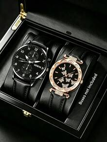 2 Pcs A Stylish And Versatile Matching Watch Set For Couples-An Ideal Holiday Gift For A Boyfriend Or Girlfriend That Is Both Practical And Special. - Multicolor - View 7