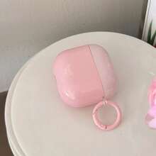 Gradient Solid Color Pink With Hanging Ring Earphone Case Compatible With Apple 5/ 4 Cute Earphone Cover Apple 2nd Gen 3rd Gen New Protective Case Pendant Pro 3 Korean Style Earphone Case Pro 2 Women's Earphone Case Protective Cover - Baby Pink - View 11