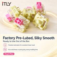 Empire Switch V3 5-Pin Linear Switches, Pre-Lubricated, Light Actuation Force, Smooth Typing Feel, 40/60/100pcs Pack With 10 Mixed Color Keycaps, Suitable For Mechanical Keyboard DIY And Gifts - View 5