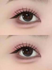 5 Pairs Women's Idol Style False Eyelashes, A-Type Little Devil Manga Eyes, Natural Japanese Style, Full Strip, Suitable For Cosplay Makeup And No-Makeup Look Look, Realistic Transparent Band Upper Lashes - View 3