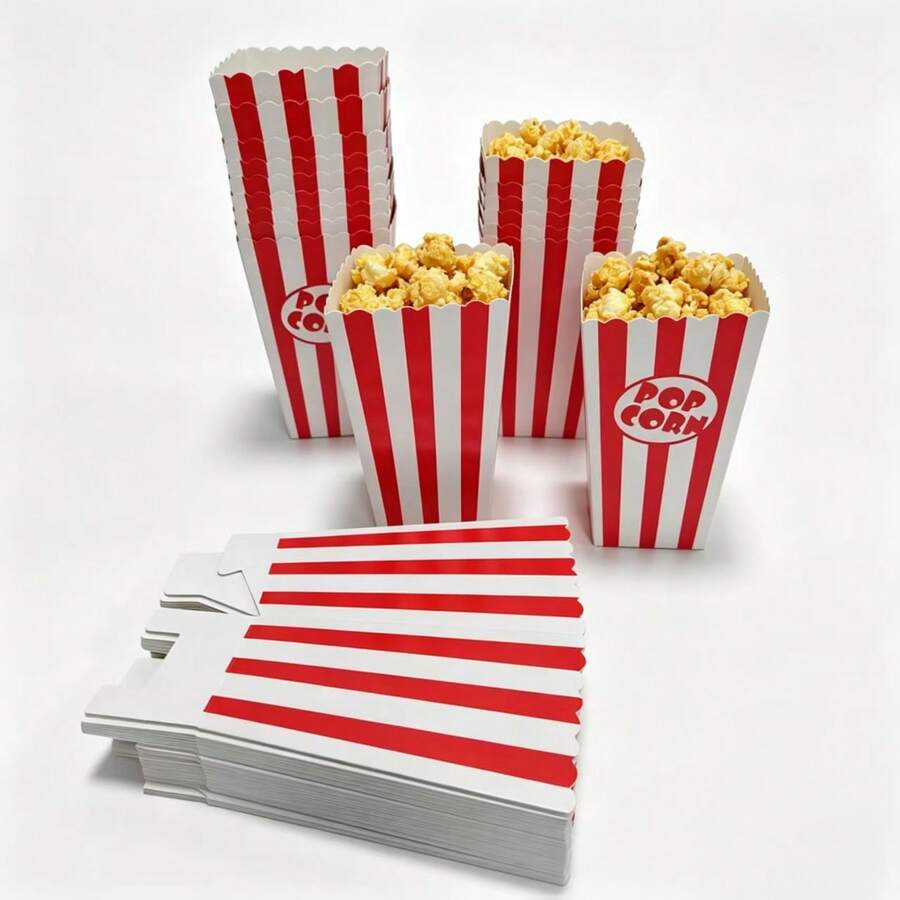 48/24/12/1pc Mini Popcorn Boxes, Suitable For Movie Theater, Carnival, Christmas Party And Birthday Party - Multicolor - View 1