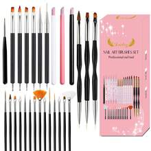 31pcs Professional Nail Brush Set - 3D Gel Pen, Acrylic Brush, Salon Grade Nail Tools, Suitable For Home And Salon Use - Pink - View 7