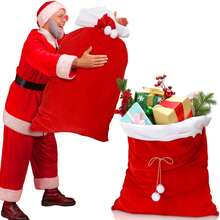 1PC-New Large Santa Claus Christmas Bag Costume Prop, Christmas Prop, Party Costume Prop For Adults, Gift Choice, Healing Toy, - Multicolor - View 2