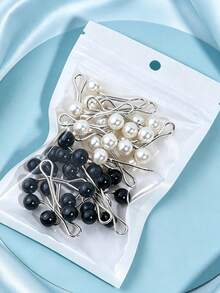 24pcs Women Scarf Clips, Shawl Pins, Headscarf Clips, Scarf Brooches, Pearl Scarf Clips - Multicolor - View 12
