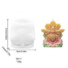 1pc Honeycomb Shaped Silicone Candle Mold, Aromatherapy Plaster Ornament Silicone Mold, Home Decor DIY Mold - White - View 10