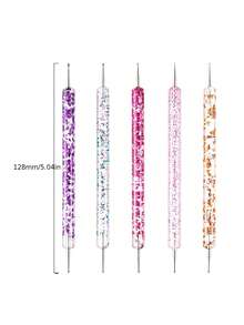 62Pcs Nail Art Painting Tool Set, Nail Liner Brushes And Dotting Pens With Practice Blocks, For Nail Pattern Drawing - Multicolor - View 7
