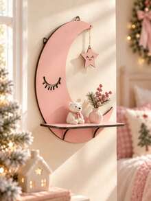1pc Moon Star Hanging Storage Rack Cute Girl Heart Pink Wall Hanging Storage Rack Christmas Small Ornament Rack Home Decoration Suitable For Wall Hanging Decorative Gifts - Multicolor D - View 10