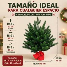 61 Cm Tabletop Artificial Christmas Tree, Decorative Plastic Mini Pine Tree With Red Cloth Base, Colorful Ornaments And Star For Home Decoration - Verde A1 - View 6